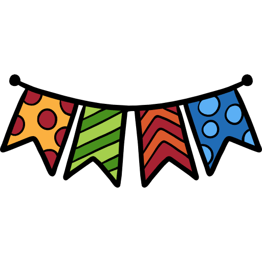 Garlands garland flags birthday and party icon