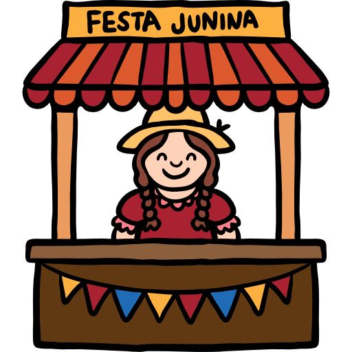 Stand woman booth party icon