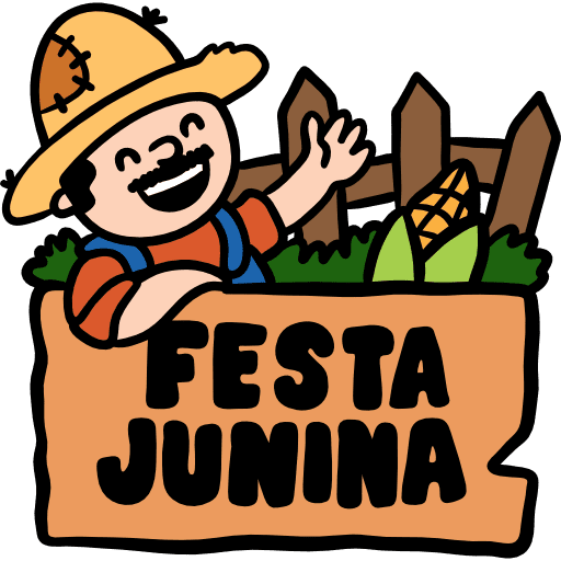 Festa junina celebration farmer people icon