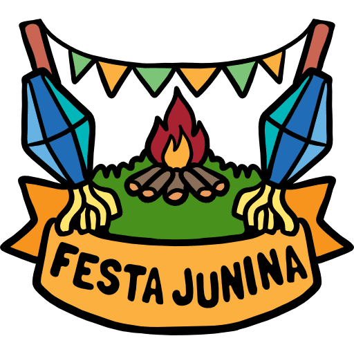 Festa junina party ribbon celebration icon