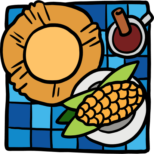 Picnic drink corn food icon