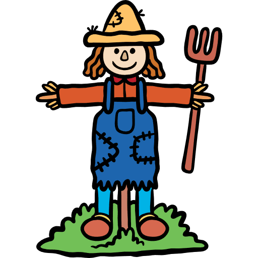 Scarecrow farming and gardening character rural icon