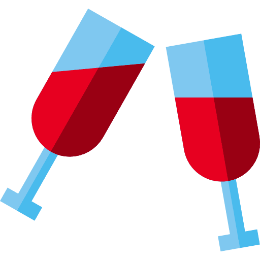 Wine glasses food and restaurant food toast icon