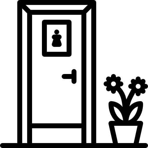 Toilet furniture and household toilet femenine icon