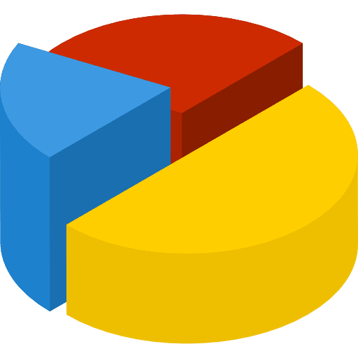 Pie chart business stats graphical icon