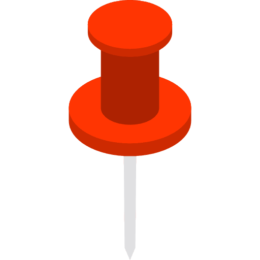 Push pin office material attachment attach icon