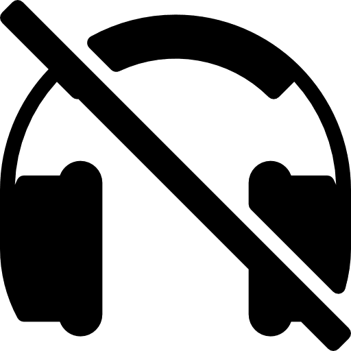 No headphones technology sound signaling icon