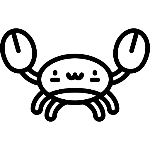 Crab animals aquarium summer icon