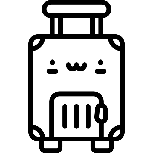 Luggage baggage travel trolley icon