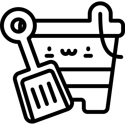 Sand bucket tools and utensils kawaii sand bucket icon