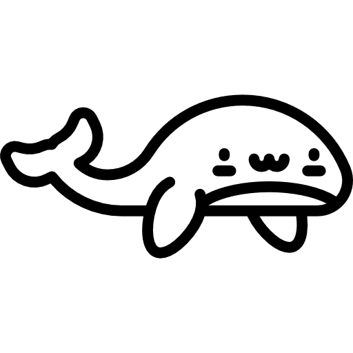 Whale aquarium sea life animals icon