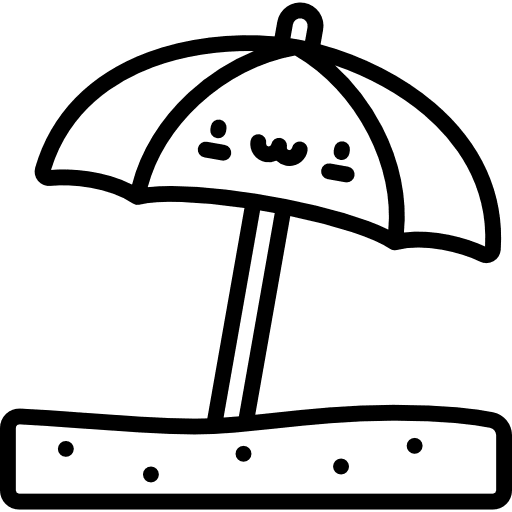 Beach umbrella summer beach umbrella kawaii icon