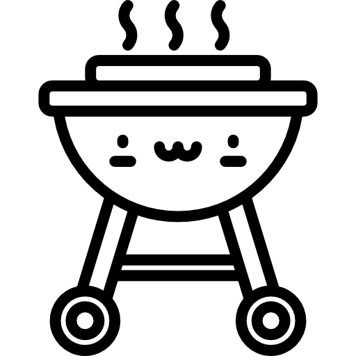 Grill kawaii food and restaurant summertime icon