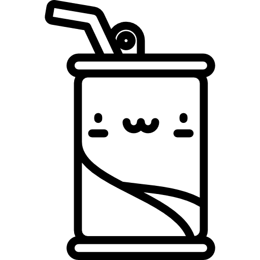 Soda food and restaurant can kawaii icon