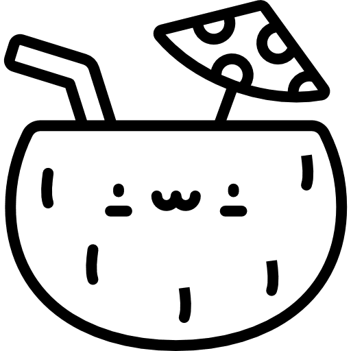 Cocktail straw food and restaurant coconut icon