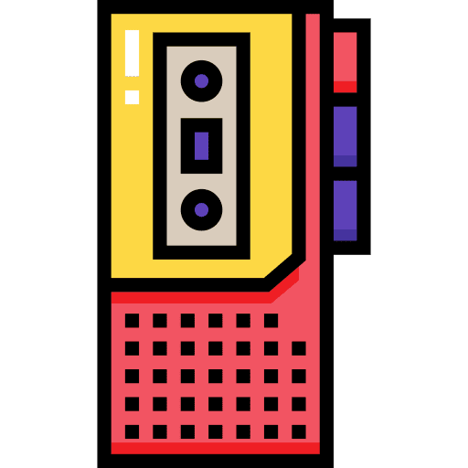 Tape recorder electronics tape deck cassette recorder icon