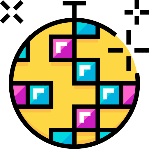 Disco ball birthday and party mirror ball dance icon