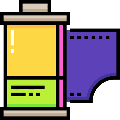 Film roll photo and video rolls film strip icon