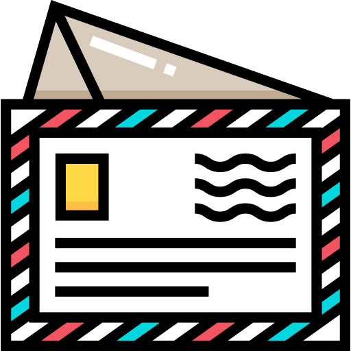 Postcard letter social stamp icon