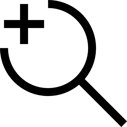 Zoom in interface tools and utensils multimedia icon