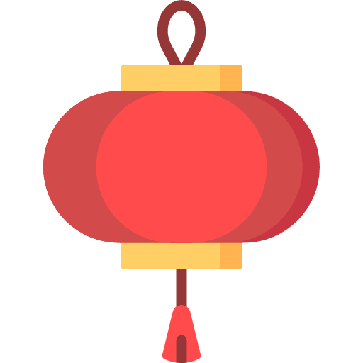 Paper lantern illumination asian decoration icon