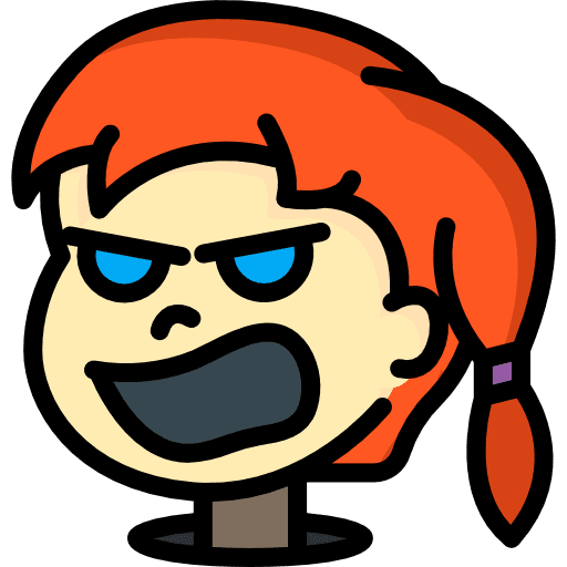 Girl angry social profile icon