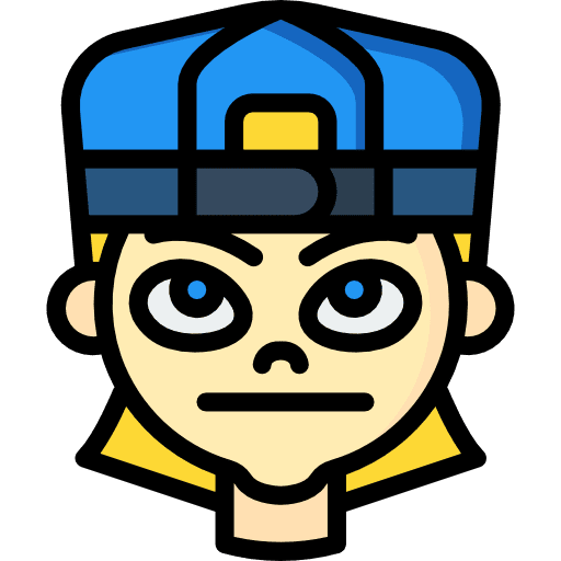 Boy bored profile user icon