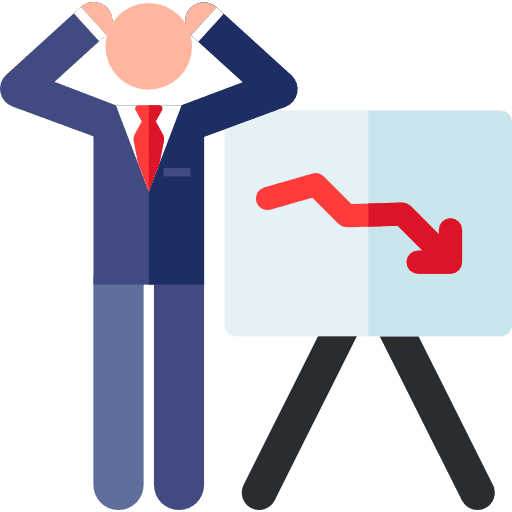 Loss analytics stats people icon