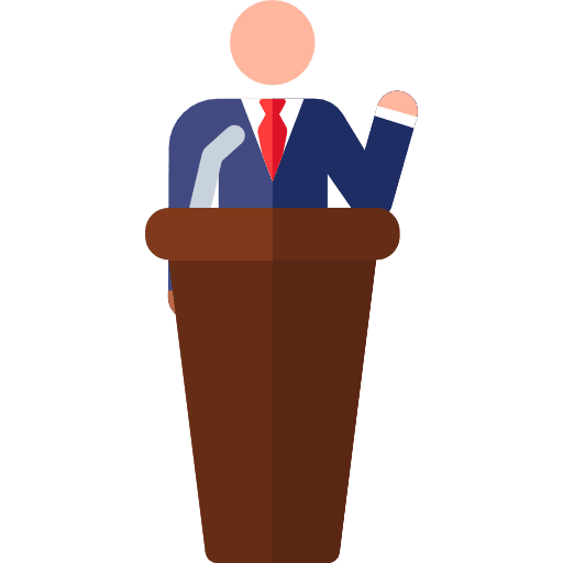 Lecture business and finance people conference icon