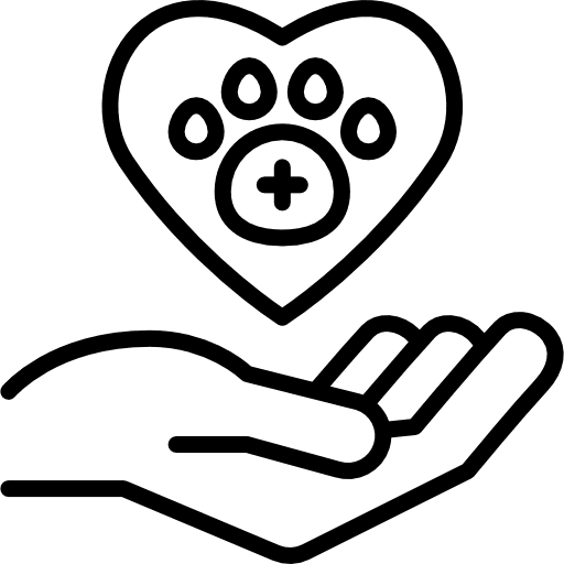 Care heart charity animals icon