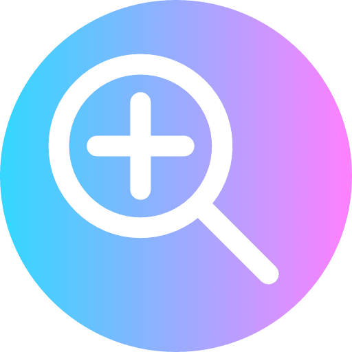 Zoom in ui magnifying glass tools and utensils icon