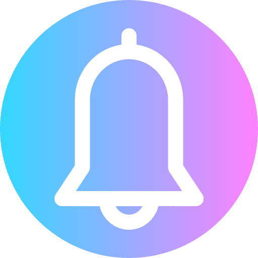 Notification alarm music and multimedia school bell icon