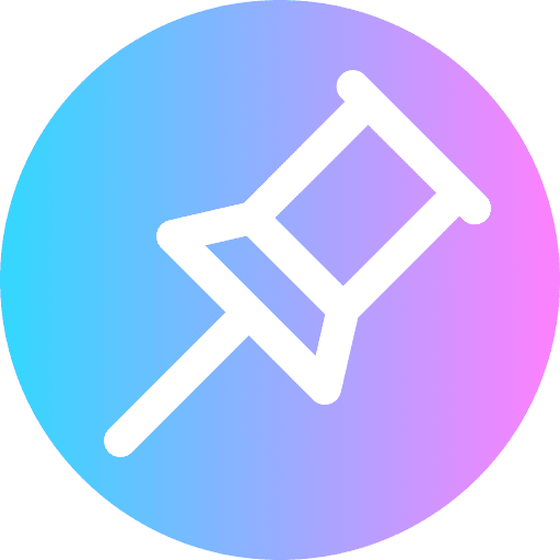 Push pin office material tools and utensils attachment icon