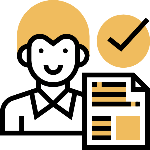 Hiring resume users hired icon