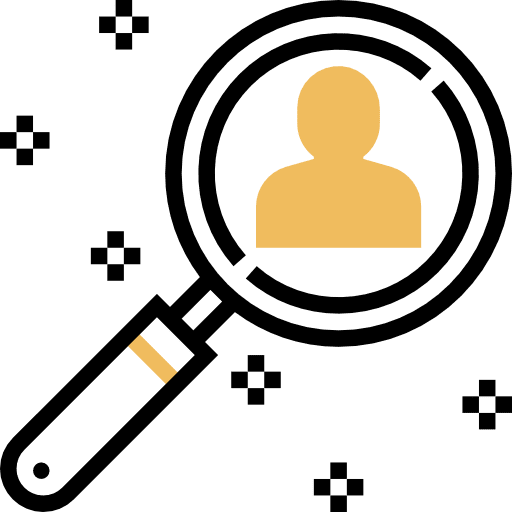 Headhunting user searching zoom icon