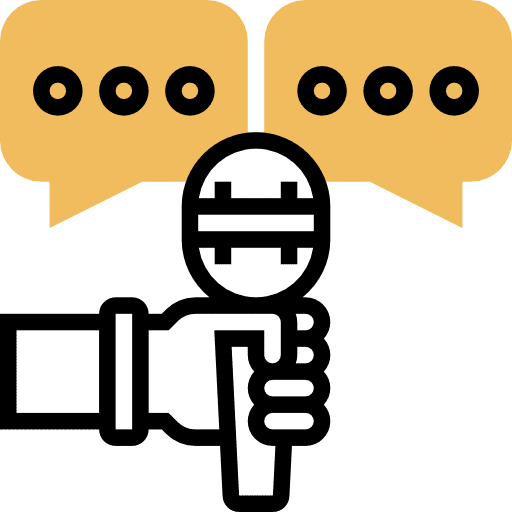 Interview electronics professions and jobs communications icon