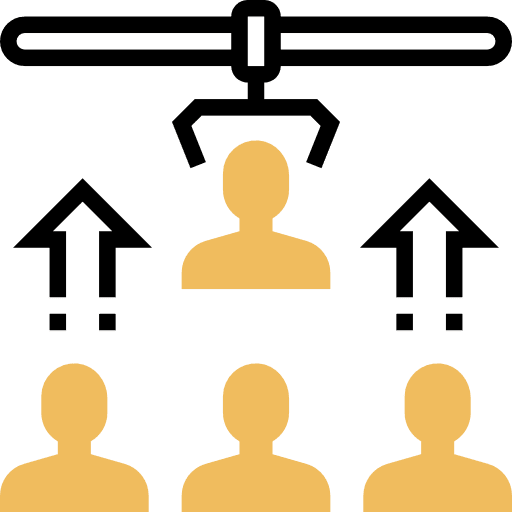 Recruitment arrows business and finance chosen icon