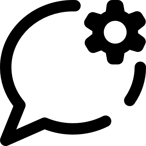 Bubble chat support communications settings icon