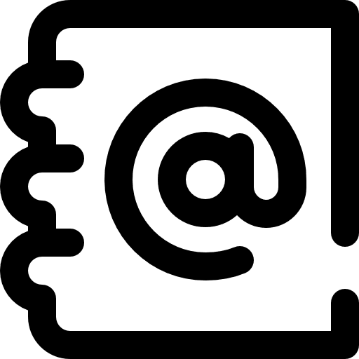 Address book communications interface bookmark icon