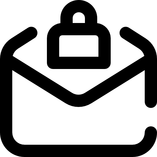 Secured letter locked secured document icon