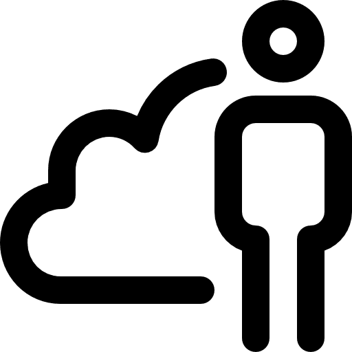 Cloud data storage people icon