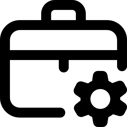Suitcase business briefcase gear icon
