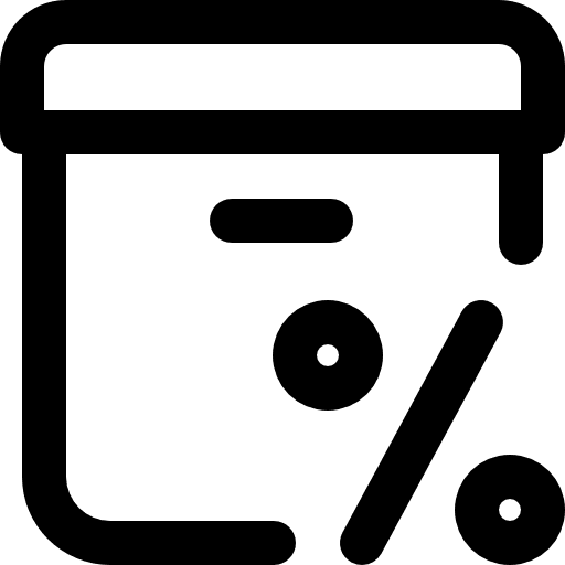 Mail advertising box advertising percentage icon