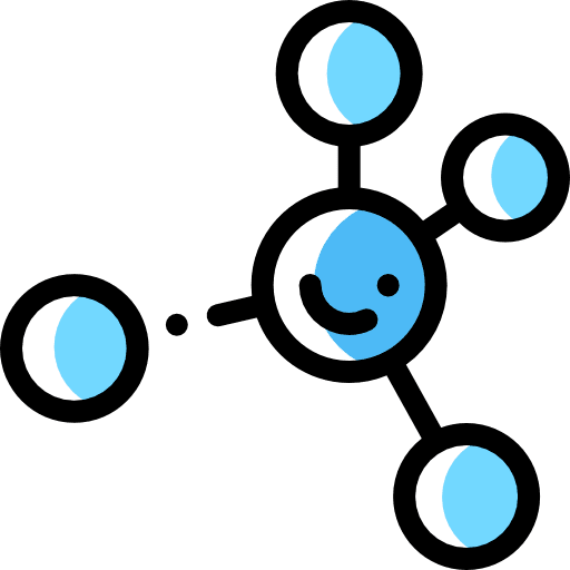 Molecule shapes chemistry biology icon