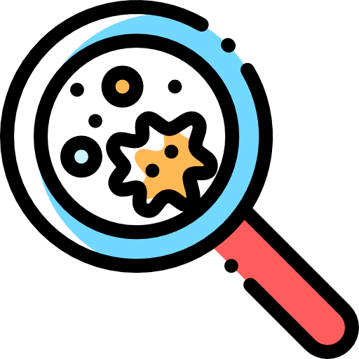 Virus loupe science research icon