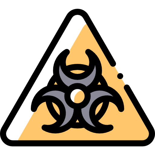 Biological hazard signaling danger signs icon