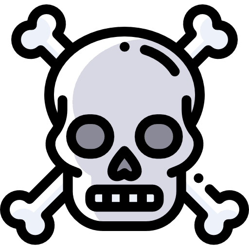 Skull signs signaling halloween icon
