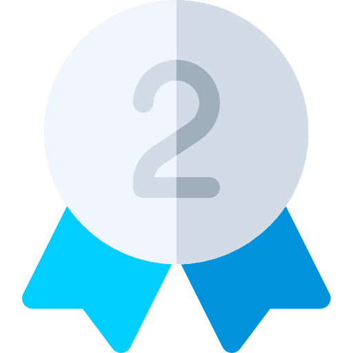 Second sports and competition medal second icon