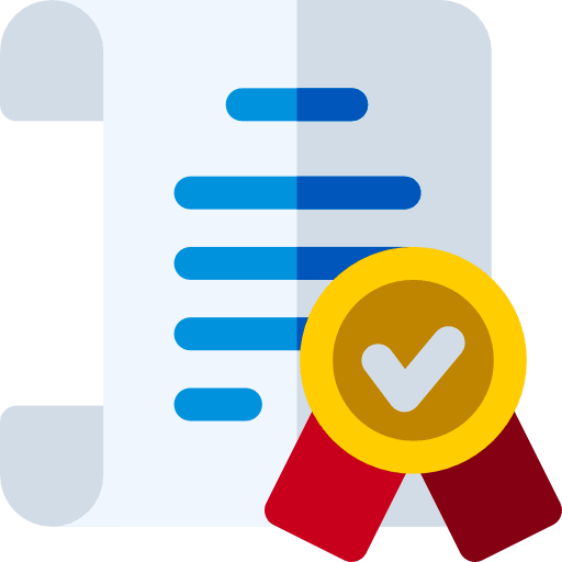 Patent files and folders diploma contract icon