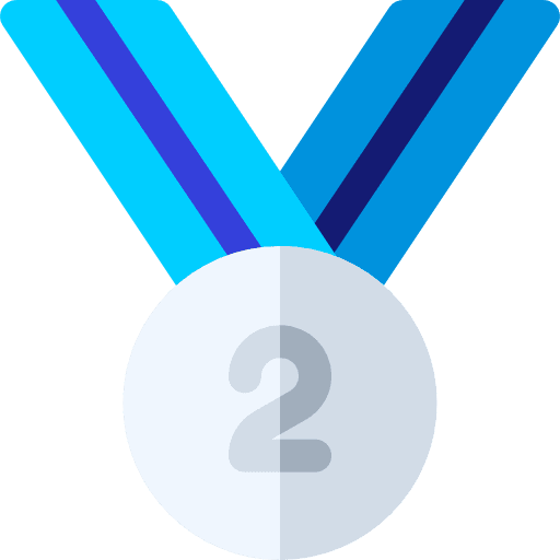 Silver medal medal prizes two icon
